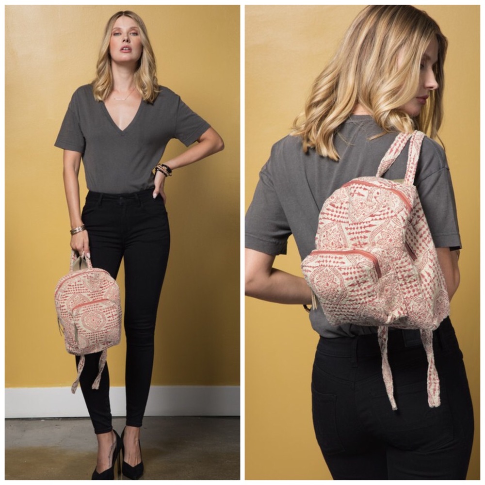 Handmade Moroccan Flower & Arrows Backpack